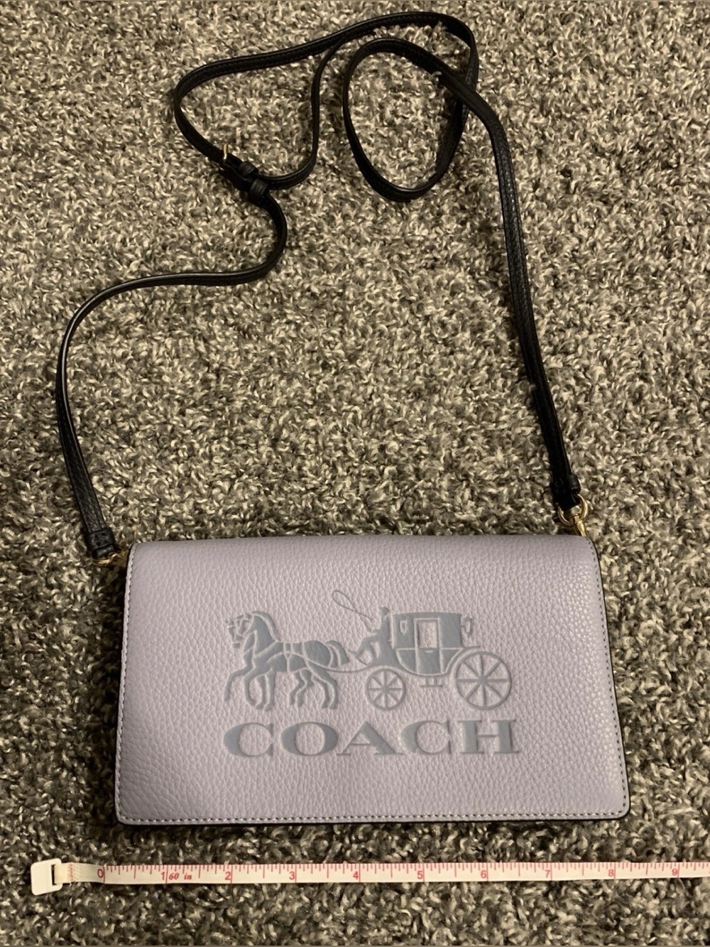 Coach Anna Foldover Clutch Light/Pale Blue Fold-Over Crossbody Bag C5887